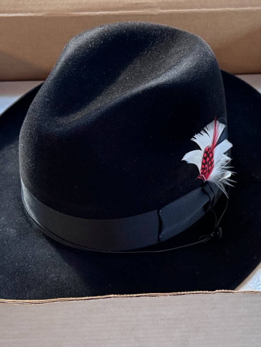 Borsalino Roma Black Fur Felt Fedora 7 3/8 NIB Vintage Deadstock Made In Italy - Picture 16 of 16